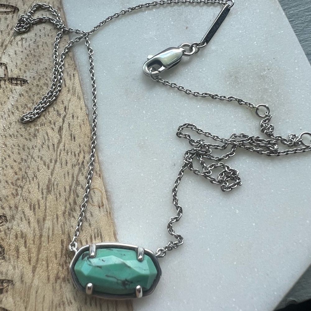 Elegant Kendra Scott Sterling  Silver and Turquoise Necklace